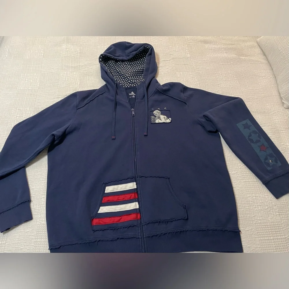 🖤❤️ Disneyland Resort Blue Zip Up Hoodie with Mickey Mouse Design, size XXL